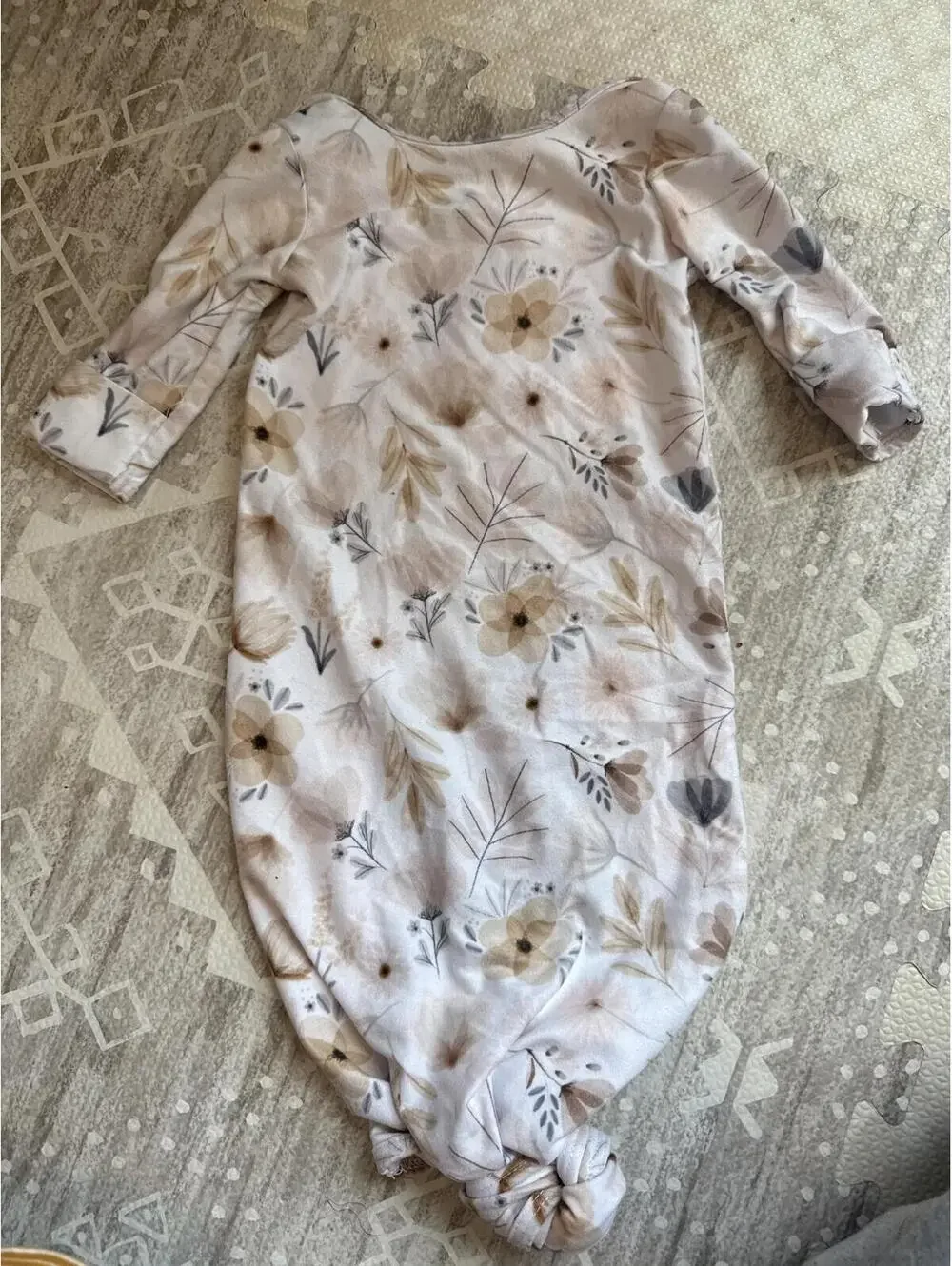 Caden Lane Floral Baby Gown with Wooden Buttons Size 0-3 Months